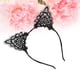 thumbnail image 4 of Diadema sexy de encaje con orejas de gato para fiesta de disfraces de Navidad, cosplay, accesorio (negro), 4 of 7