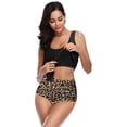 thumbnail image 6 of KISSMODA Womens Leopard Tankini Sets Padded Flowy Irregular Hem Swimwear Swimsuits Swimming Beachwear Bathing Suit, 6 of 7