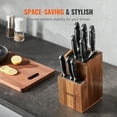 thumbnail image 4 of VEVOR 2Tier Universal Knife Holder Acacia Wood Knife Block Holder Without Knives, 4 of 7