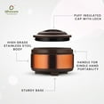 thumbnail image 2 of Oliveware Glory Puff Insulated Casseroles, Stainless Steel, Sturdy Base, Keeps Chapati, Food Curry, Easy to Carry, Set of 2-2000ml (Copper), 2 of 5