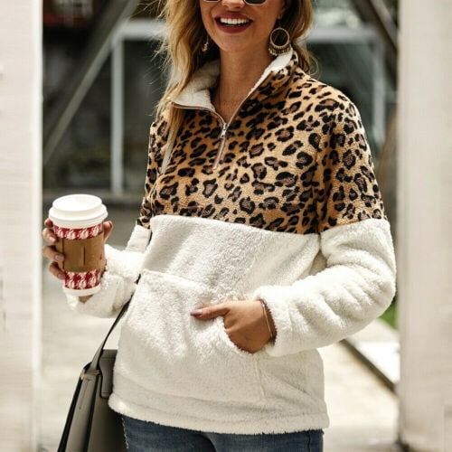 leopard patchwork sweater
