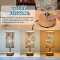 thumbnail image 3 of Touch Control Table Lamp with LED Bulb Bedside Lamp for Bedroom Living Room Abstract Pink Floral Pattern, 3 of 8