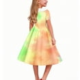 thumbnail image 5 of Ugoldhm Girls Gradient Print Collared Midi Dress - Summer Short Sleeve A-line Dresses, Size 5-14, 5 of 6
