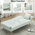 thumbnail image 3 of 67.71" Futon Sofa Bed, Modern Convertible Faux Leather Sofa Bed with Adjustment Armres and Split Backrest, Loveseat Sofa Bed with Addtional Pilllow for Living Room Studio Office Apartment, White, 3 of 9