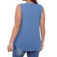 thumbnail image 4 of Woman Tank Tops Women's Tank Top Women's Tank Tops Women's Solid Color V Neck Cover Strip Casual Blouse Blue XXXL, 4 of 8