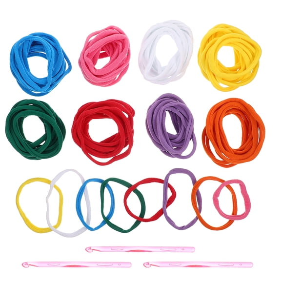 1 Set of Colorful Elastic Rope for Weaving and DIY Crafts with Crochet Hooks