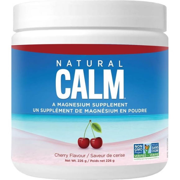Natural Calm Magnesium Citrate Powder (Cherry Flavour) - Quick Absorbing - Magnesium Drink, 226g