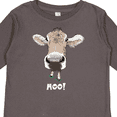 thumbnail image 4 of Inktastic Moo Cute Brown Holstein Cow Boys or Girls Long Sleeve Toddler T-Shirt, 4 of 5