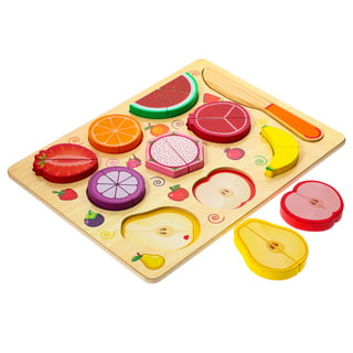 Wufiy Wooden Vegetable Fruit Cutting Set - Magnetic, Pretend Play Toy -  Wooden Vegetable Fruit Cutting Set - Magnetic