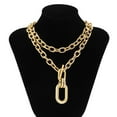thumbnail image 3 of YYKihy Fashion Personality Aluminum Chain Multi Layer Necklace Fashion Geometric Metal Buckle Collar Ornament Female, 3 of 7