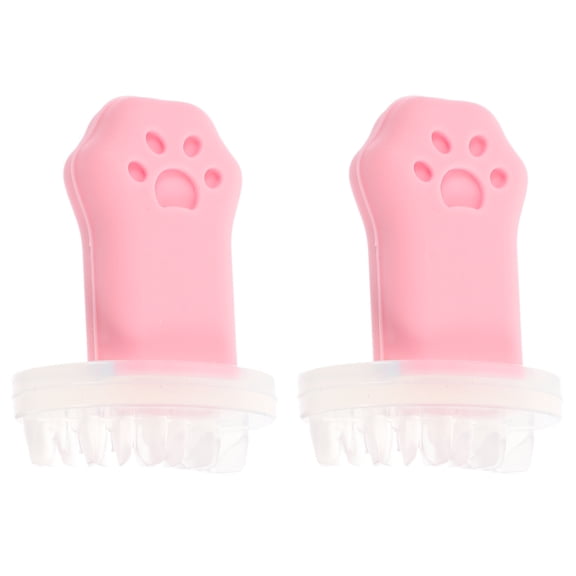 Zehuanyu  2 Pcs Silicone Eyelash Stamp Curler Lip Liner Fake Eyelashes Handle Pink