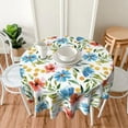 thumbnail image 4 of Watercolor Blue Floral Tablecloth 60 Inch Round Spring Summer Flower Table Cloth Washable Polyester Table Cove for Picnic Camping Holiday Dining Room Kitchen Decor Indoor Outdoor Party Decoration, 4 of 6