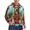 thumbnail image 2 of Fotbe Men's Hoodie with Meditating French Bulldog Pattern - Kangaroo Pocket Pullover Hooded Sweatshirt, Perfect for Daily Wear, Travel, and Home-4X-Large, 2 of 7