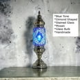 thumbnail image 2 of Turkish Cylinder Table Lamp Mosaic Glass Accent Boho Lamps Moroccan Lantern Blue Star, 2 of 7