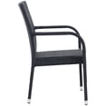 thumbnail image 5 of Northlight 7-Piece Nassau Black Woven Resin Wicker Outdoor Patio Dining Set, 5 of 6