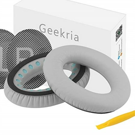 geekria replacement ear pads for bose qc35 ii headphones bose quietcomfort 35 ear cushion/ear cups/ear cover/repair parts (silver)