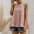 thumbnail image 4 of Ensembles d'Été pour Femmes Deux Pièces Ensemble de Vêtements d'Été pour Femmes Col Rond Manches Courtes Hauts Pantalons Ensembles Pantalon Style S_676 Survêtements pour Femmes Roses P, 4 of 9