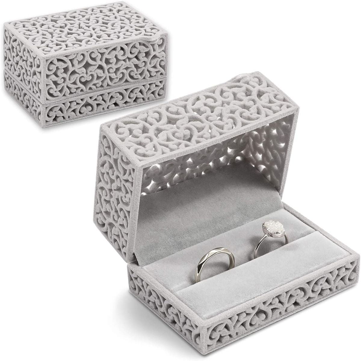 Personalized Ring Box Engagement Ring Box Wedding Ring Box Velvet Ring Box Double Slot Ring Box Proposal Personalized Ring Box Engagement Ring Box Wedding Ring Box Velvet Ring Box Double Slot Ring Box Proposal