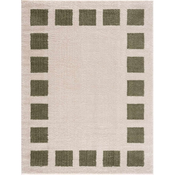 BoutiqueRugs Beynon Contemporary Area Rug - Machine Washable - Peach, Lime Green - 2' x 2'11"