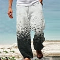 thumbnail image 1 of Mefallenssiah Men Summer Casual Fashion Gradient Printing Elastic Waist Straight Trousers, 1 of 5