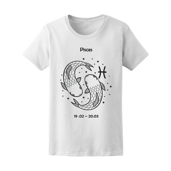 Cute Zodiac Sign Pisces Women T-Shirt - Image by Shutterstock, Female XX-Large