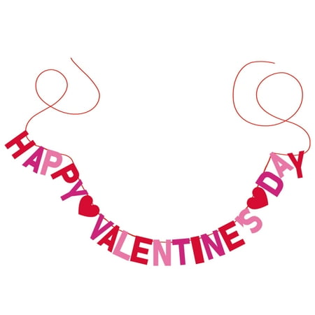 WAY TO CELEBRATE! Felt Multi-color Valentine's Day Party Banner, 4" x 6"