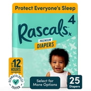 Rascals Premium Absorbent Baby Diapers Size 4, 25 Count