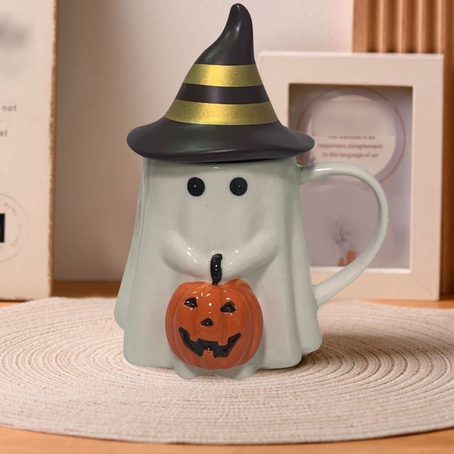 Ltdhehe Mug White Halloween Mug Ceramic Coffee Mug Cute Halloween Mug Mug Decoration For Men And Women Teenagers