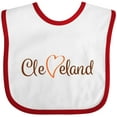 thumbnail image 3 of Inktastic Cleveland Heart Cursive Orange Boys or Girls Baby Bib, 3 of 4