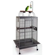 Large Elegant and Durable Wrought Iron Bird Parrot Open Play Top With Toy Hook Rolling Cage With Seed Guard