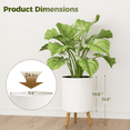 thumbnail image 2 of GENTINGBRO Self Watering Pots for Indoor Plants with Water Level Indicator 10 inch Plant Pot Plastic Planter with Wooden Stand for Outdoor Plants Modern Décor for Porch Patio White Medium, 2 of 7
