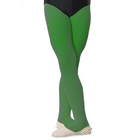 Girls Kelly Green Comfortable Dance Nylon Stretch Tights 6X-14