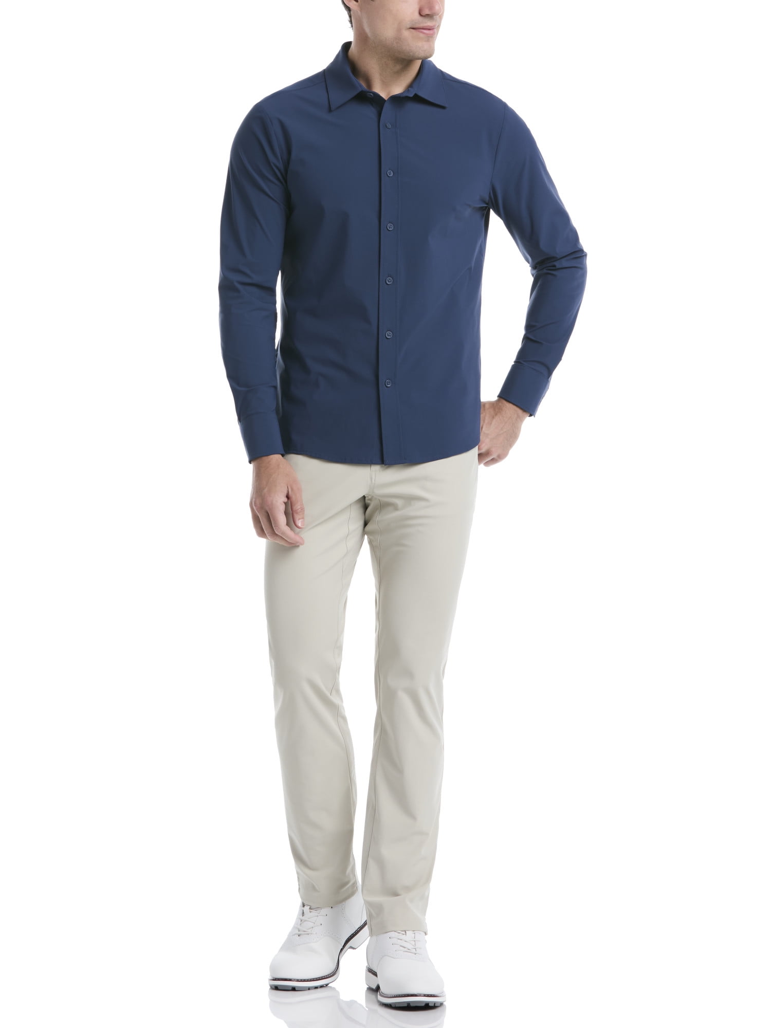 Ben Hogan Men's and Big Men's Performance Long Sleeve Button-Down Golf Shirt, Size S-5XL