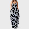 thumbnail image 2 of Vestido largo de playa ajustado con estampado Floral a rayas sin mangas con cuello en V y cintura media a la moda para mujer Pompotops  ghjkhdj8341, 2 of 5