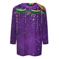 thumbnail image 4 of Mardi Gras Shirts for Women 3/4 Sleeve Carnival Printed Casual Round Neck T-shirt,Womens Mardi Gras Tops, 4 of 5