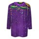 thumbnail image 4 of RKSTN Mardi Gras 3/4 Sleeve T Shirts for Women Top Oversized Crewneck Carnival Mask Print 3/4 Length Sleeve Shirt Womens Casual Round Neck Mask Tuesday Carnival Party Three Quarter Sleeve Tee Shirt, 4 of 5