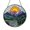 Acrylic 3.5 Inch, variant on Mountain Sunrise Pine Forest Stained Glass Suncatcher Window Hanging Decor, Scenic Nature Landscape Window Ornament with Evergreen Trees, Outdoor Inspired Window Art Gift for Hiking and Nature Lovers