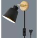 thumbnail image 1 of Applique Murale Avec Interrupteur Marche Et Prise Lampe De Chevet Moderne Vintage Macaron Applique Murale E27 Bois Applique Murale Convient Pour Salon Et Chambre（le noir） esquí esquí Gafas de esquí, 1 of 5