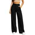 thumbnail image 2 of Chiccall Women's Pleated High Waist Wide Leg Dress Pants Solid Pocket Business Casual Commute Trousers, 2 of 8