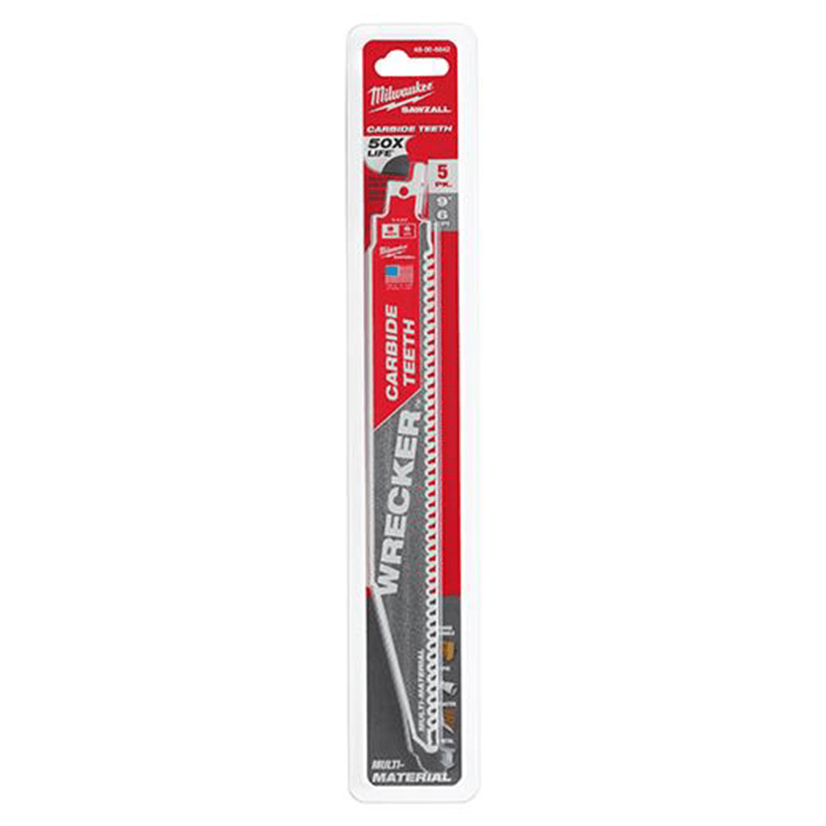 Milwaukee Tool 9" 6 TPI THE WRECKER with Carbide Teeth SAWZALL Blade 5 PK