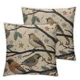 thumbnail image 2 of ARISTURING Winter Birds Pillow Covers  Green Botanical Sparrow Red Tit Bullfinch Bluebird Pine Branches Cones Decorative Throw Pillow Covers  Cushion Case for Sofa Couch, 2 of 6