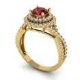 thumbnail image 2 of Halo Engagement Ring for Women - 1.3125ct Natural Garnet in 18K Yellow Gold Promise Ring, 2 of 6