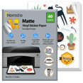 thumbnail image 1 of Vinyl Sticker Paper, Matte Printable Sticker Paper for Inkjet Printer, Quick Drying, Water Resistant, Scratch Resistant, Sticks to Most Surfaces, 8.5 x 11 Inches, 40 Sheets, 1 of 6