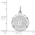 thumbnail image 4 of Pendentif Breloque Collier Monogramme Prénom Initiale Lettre W Délicat en Argent Sterling 925, 4 of 8