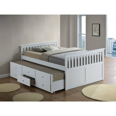 Storkcraft Kids Marco Island Full Captains Bed with Twin Trundle and Storage Drawer White  Box 2 of 4  Guardrails and Hardware only