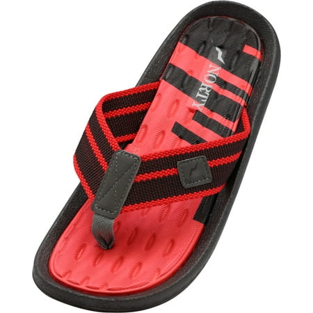 

NORTY Mens Flip Flops Adult Male Soft Beach Thong Sandals Black Red
