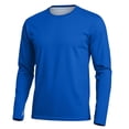 thumbnail image 4 of cfhntfmh Mens Long Sleeve Workout Shirts with Thumb Holes Casual Base Layer Athletic Running Gym Hiking Shirts(Dark Blue, Large), 4 of 7