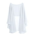 thumbnail image 2 of TiaoBug Women Chiffon Wedding Dress Capes High Low Shawl Bridal Bolero Shrug Lightweight Capelet White One Size, 2 of 7
