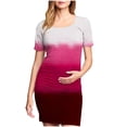 thumbnail image 2 of Ovzne Robes d'Été pour Femmes Robe Femme à la Mode Imprimée Plissée Jupe de Maternité Manches Courtes Col Rond Mi-Mollet Robe Robe de Printemps Manches Courtes Imprimée Liquidation, 2 of 6