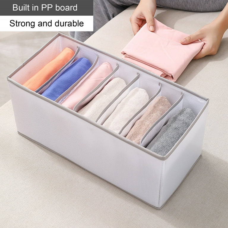 4PCS Wardrobe Clothes Organizer 7 Grids, Closet Organizers and Storage  Baskets, Clothing Storage Bins,Washable Foldable Drawer Clothes Compartment  Storage Box for Bedroom Dorm Room 